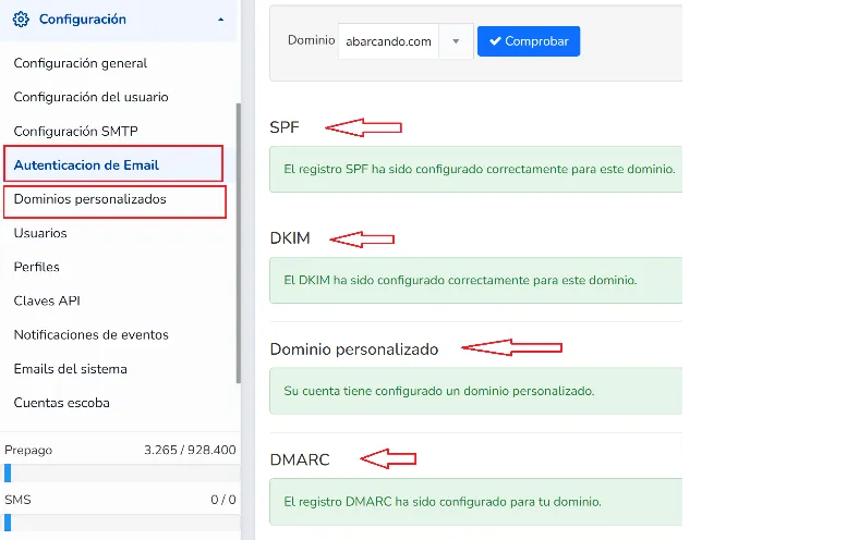 Configuración DNS en Mailrelay